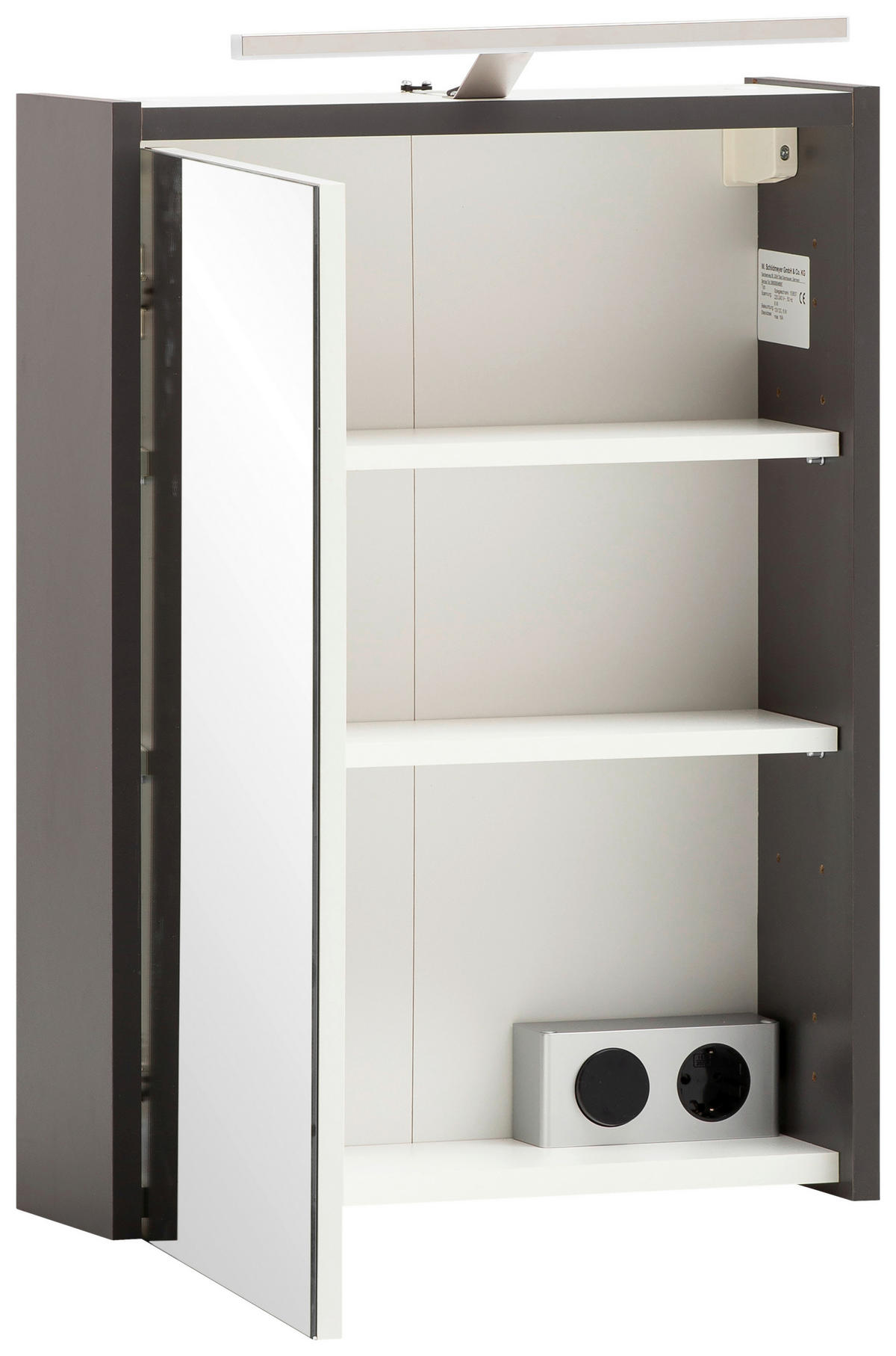 SPIEGELSCHRANK 43,5/64/16 cm  - Anthrazit, MODERN, Glas/Holzwerkstoff (43,5/64/16cm) - Stylife