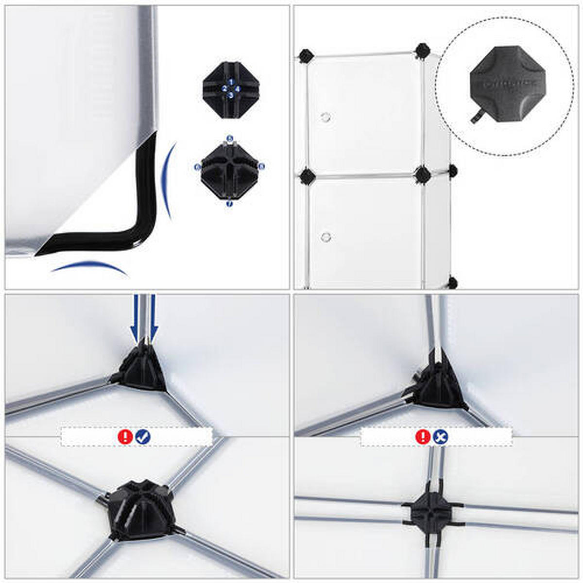 KOMBINÁCIA REGÁLOV, biela, železo, 93/123/31 cm - čierna/biela, Basics, kov/plast (93/123/31cm) - Boxxx