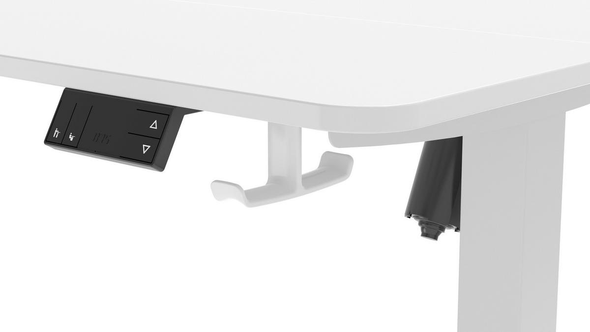 SCHREIBTISCH 120/60/70-115 cm Weiß elektrisch höhenverstellbar  - Weiß, MODERN, Holzwerkstoff/Kunststoff (120/60/70-115cm) - Livetastic