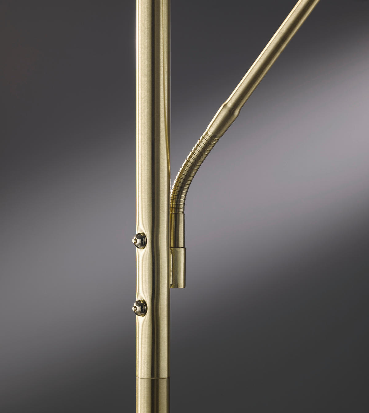 LED-STEHLEUCHTE - Weiss/Messingfarben, Design, Kunststoff/Metall (35/180cm) - Fischer & Honsel