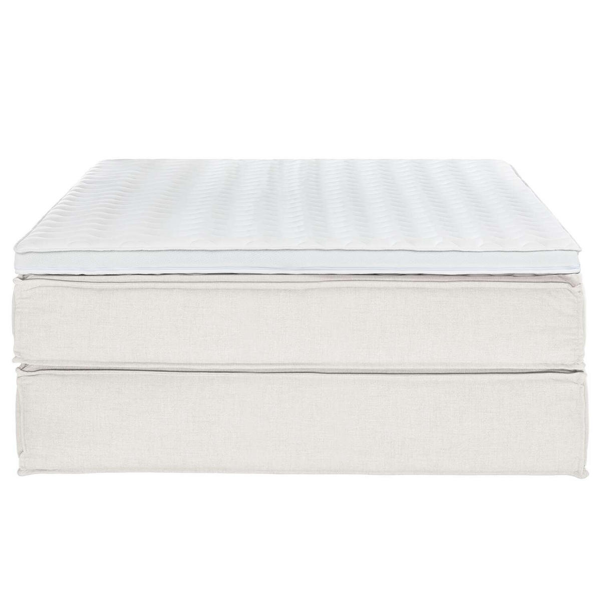 BOXSPRINGBETT 160/200 cm  in Creme  - Creme/Schwarz, Design, Textil (160/200cm) - home24