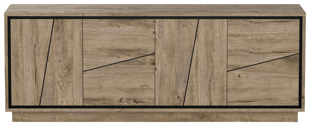 ŠIROKÁ KOMODA, koňaková, 204/84/44 cm - koňaková, Design, kompozitní dřevo (204/84/44cm) - Livetastic