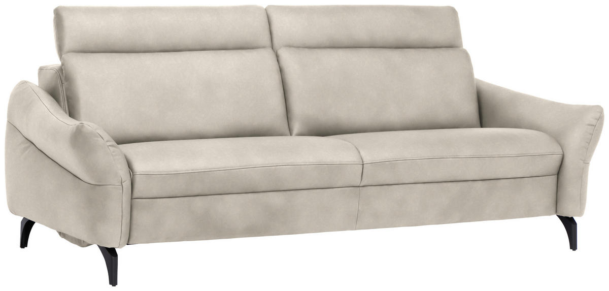 3-SITZER-SOFA in Leder Ecru  - Ecru/Anthrazit, Design, Leder/Metall (227/92/97cm) - Himolla Komfortklass