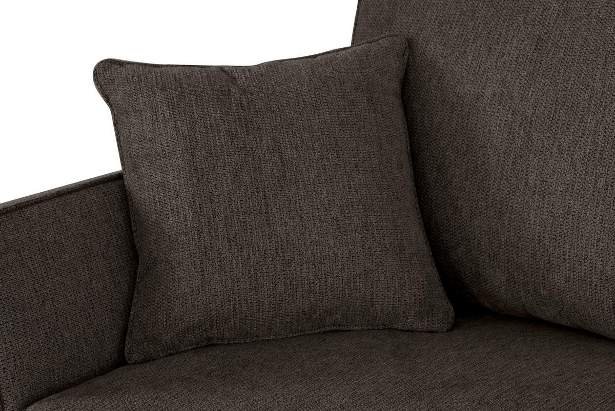 ECKSOFA in Flachgewebe Graubraun  - Eichefarben/Graubraun, Konventionell, Holz/Textil (265/159cm) - Carryhome