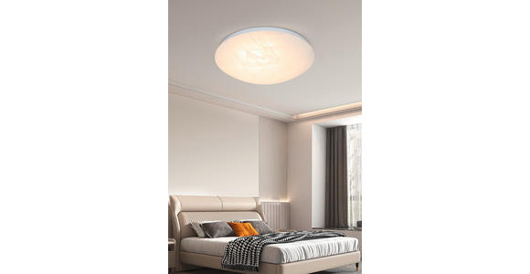 LED-DECKENLEUCHTE 38/8 cm - Alabasterfarben/Weiß, Basics, Kunststoff/Metall (38/8cm) - Boxxx