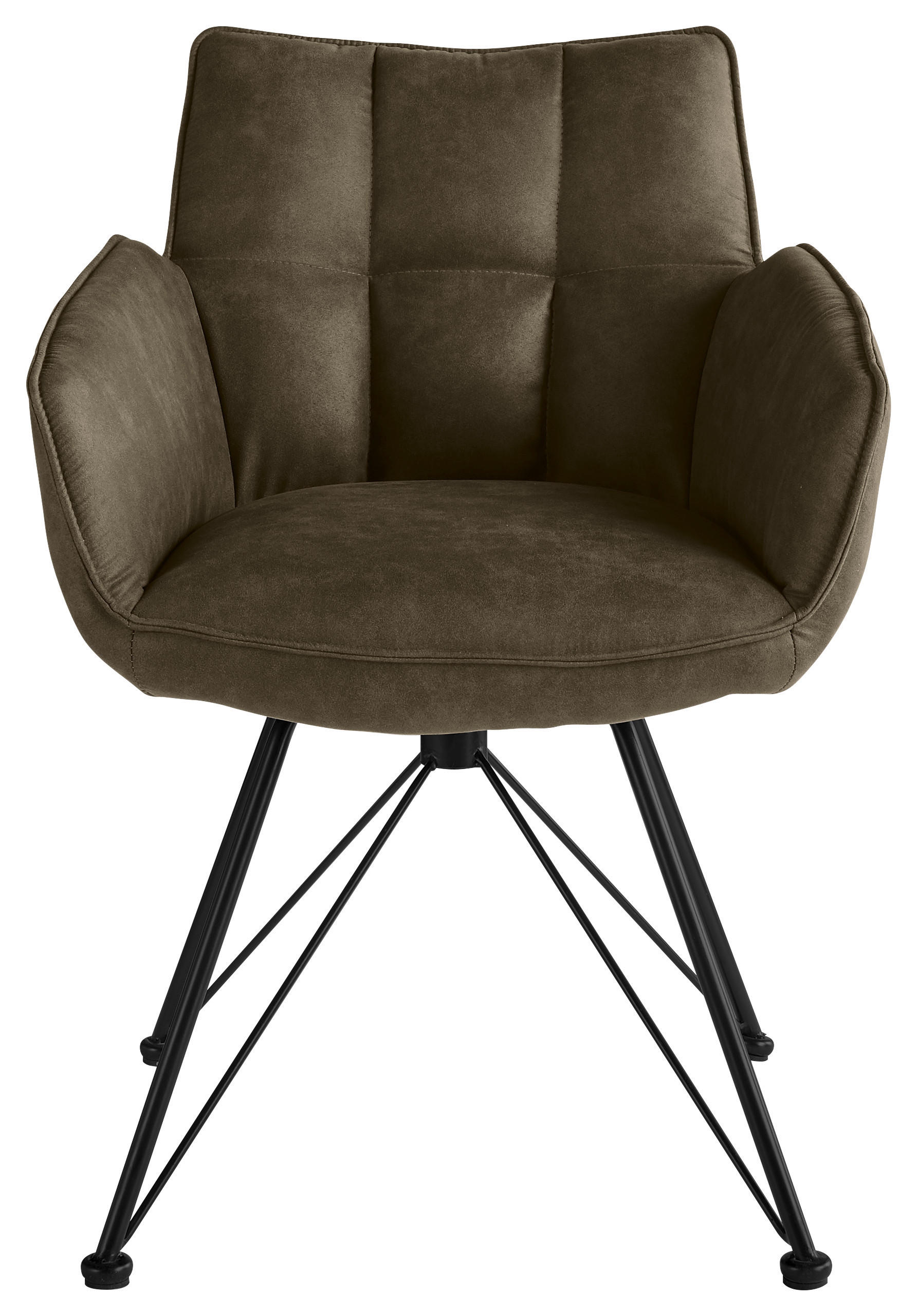 ARMLEHNSTUHL  in Mikrofaser  - Taupe/Schwarz, Design, Textil/Metall (60/84/65cm) - SetOne by Musterring