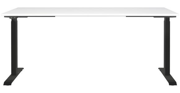 SCHREIBTISCH 180/80/72-118 cm  in Weiß, Schwarz  - Schwarz/Weiß, MODERN, Holzwerkstoff/Metall (180/80/72-118cm) - Novel