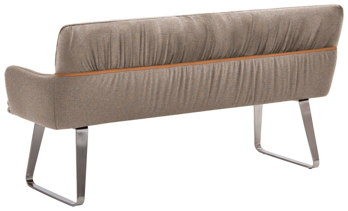 SITZBANK 220/86/68 cm Mikrofaser Greige, Currygelb  - Currygelb/Greige, Design, Textil/Metall (220/86/68cm) - Valdera