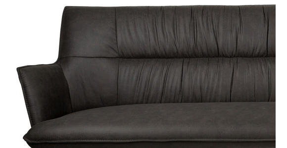 SITZBANK 203,5/88,5/62,5 cm Mikrofaser Edelstahlfarben, Dunkelgrau  - Edelstahlfarben/Dunkelgrau, Design, Textil/Metall (203,5/88,5/62,5cm) - Novel