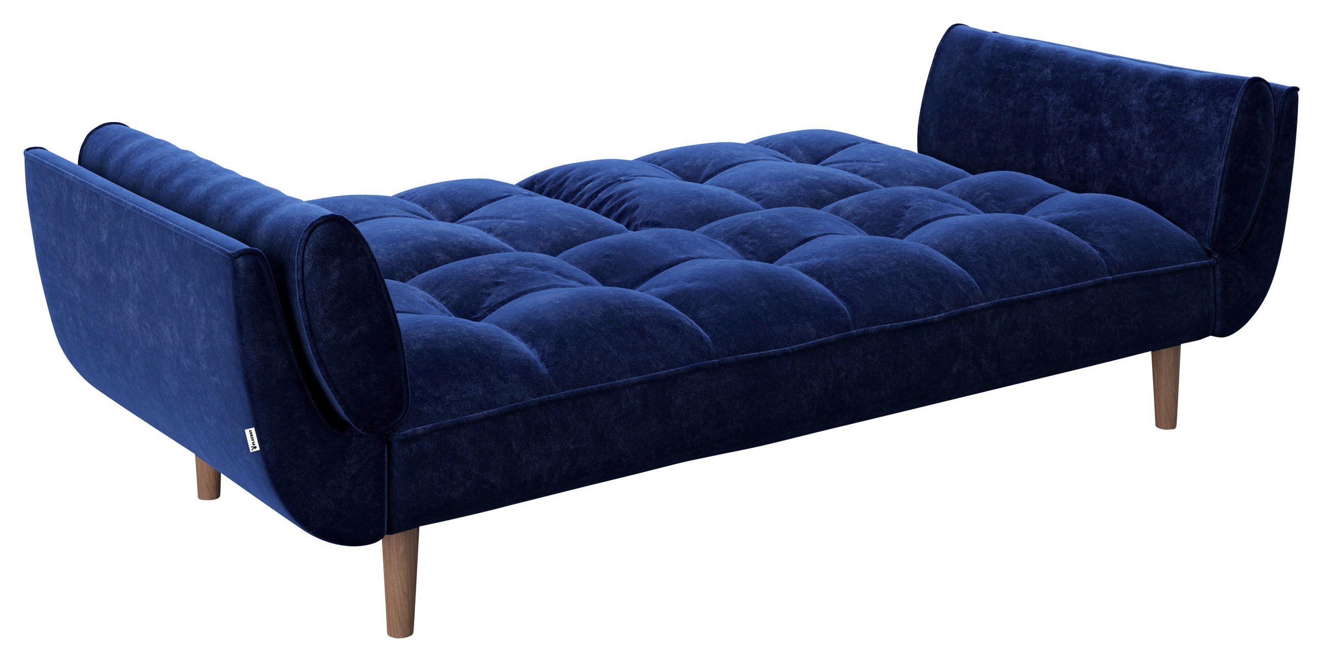 SCHLAFSOFA in Samt Blau  - Blau/Braun, KONVENTIONELL, Holz/Textil (215/81,5/84,5cm) - Playboy