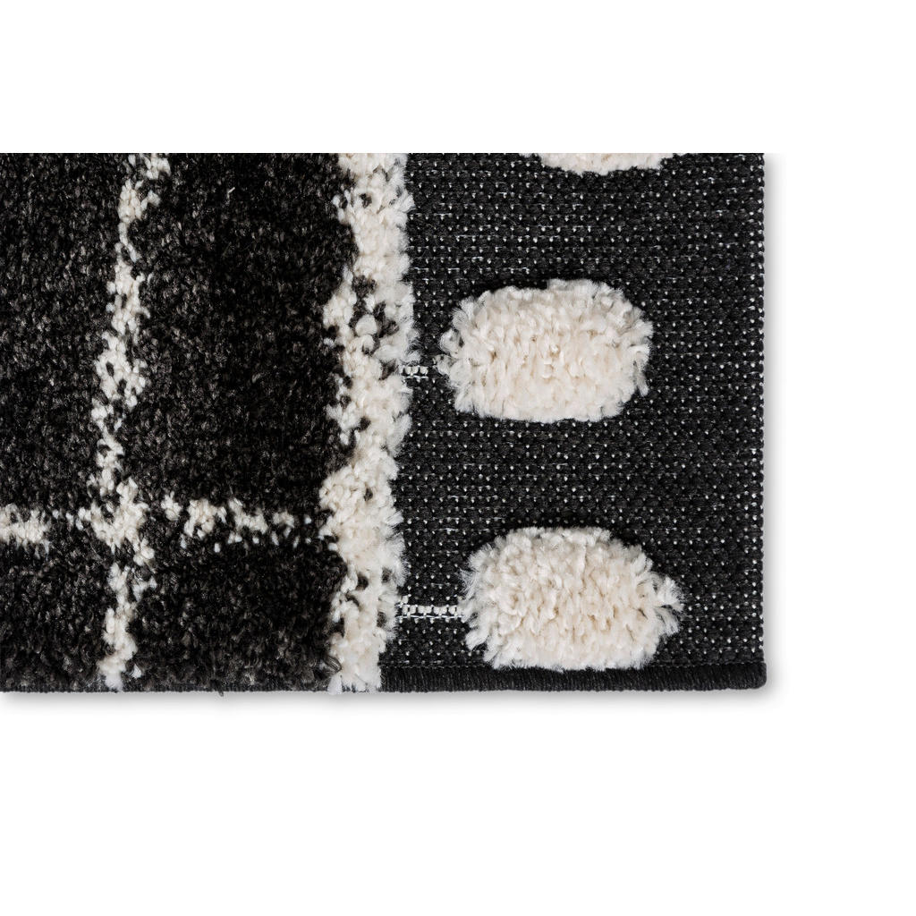 Thumbnail - Schöner Wohnen Webteppich, Schwarz, Textil, Raute, rechteckig, 200x290 cm, für Fußbodenheizung geeignet, pflegeleicht, T...