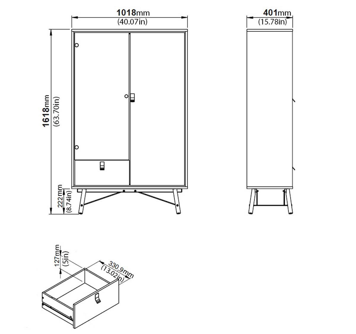 VITRINSKÅP i valnötsfärgad, mörkgrå, transparent  - mörkgrå/valnötsfärgad, Design, trämaterial/glas (101,8/161,8/40,1cm) - Best Price