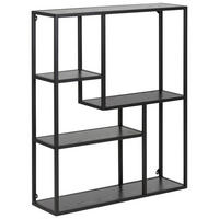 VÄGGHYLLPLAN 75,0/91,0/20,0 cm  - svart, Modern, metall/trämaterial (75,0/91,0/20,0cm) - Best Price