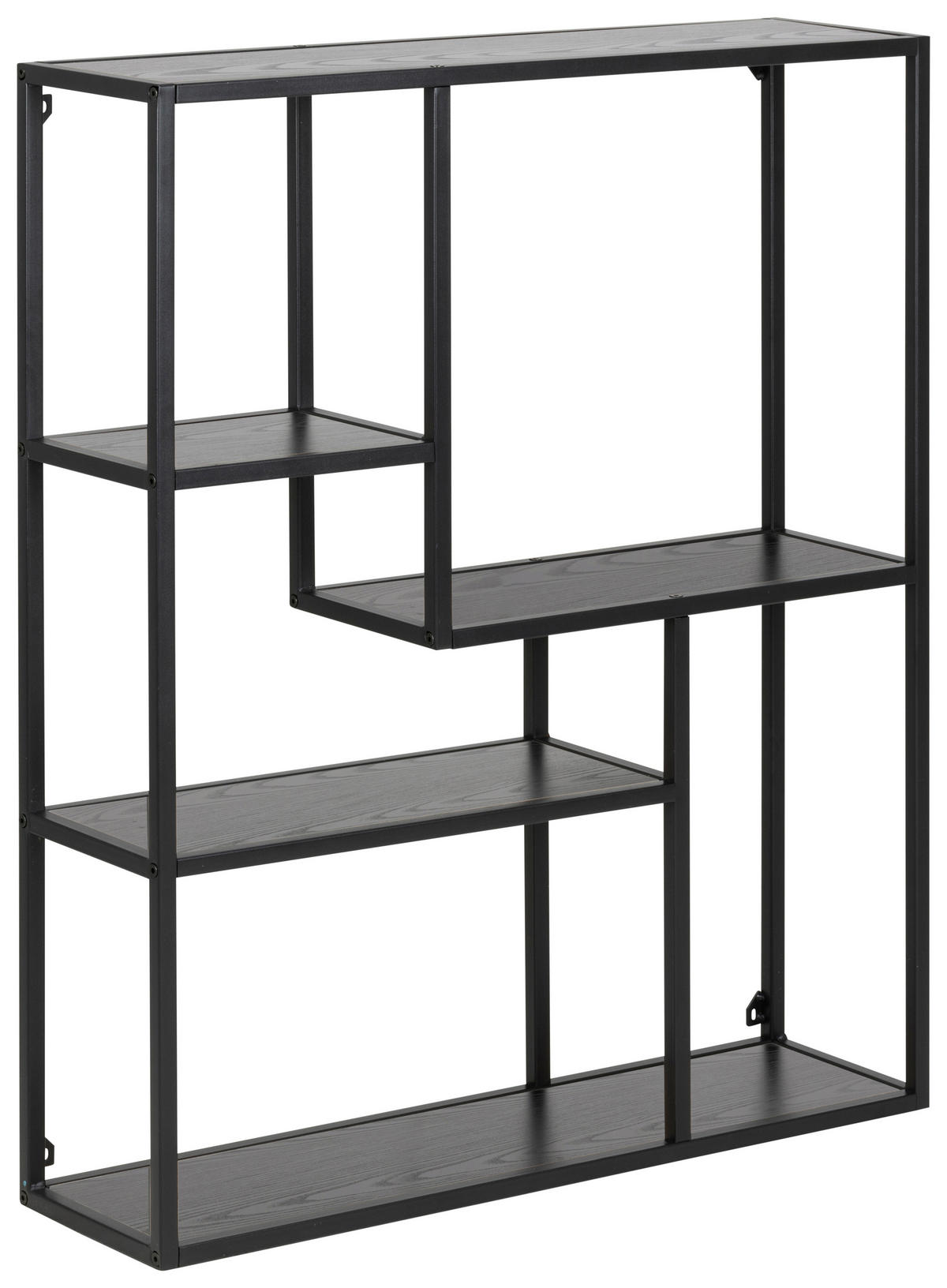 VÄGGHYLLPLAN 75,0/91,0/20,0 cm  - svart, Modern, metall/trämaterial (75,0/91,0/20,0cm) - Best Price