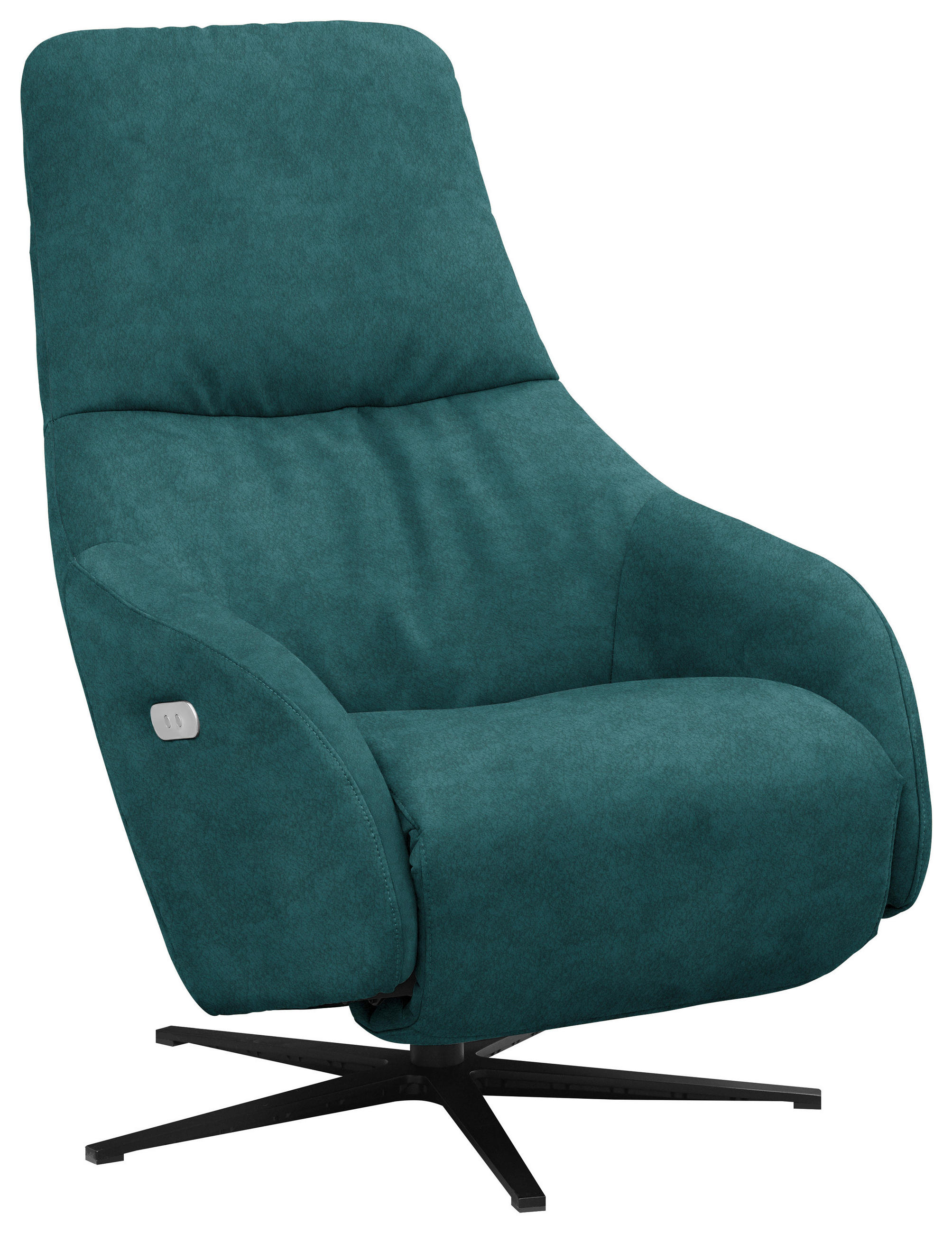 RELAXSESSEL in Textil Opal  - Opal/Schwarz, Design, Textil/Metall (77/108/95cm) - Chilliano
