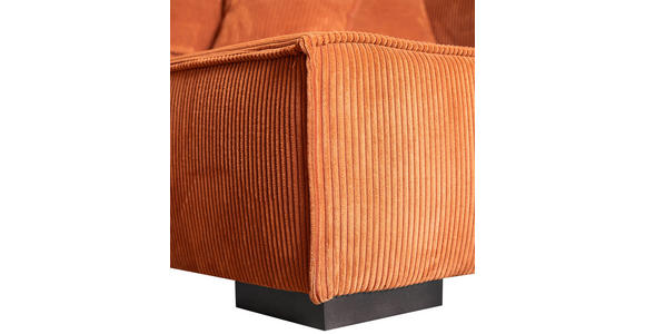ECKSOFA in Cord Terracotta - Terracotta/Braun, KONVENTIONELL, Holz/Textil (230/190cm) - Carryhome