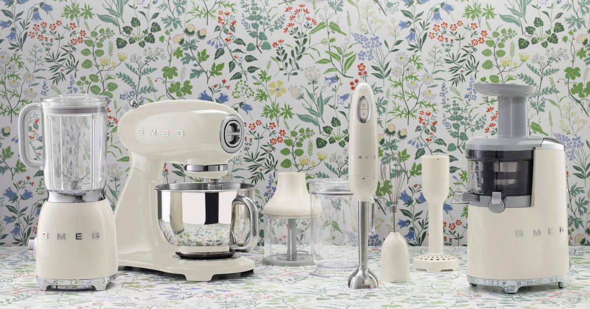 KÜCHENMASCHINE 50'S STYLE SMF03CREU  - Creme/Alufarben, Basics, Metall (40,2/37,8/22,1cm) - SMEG