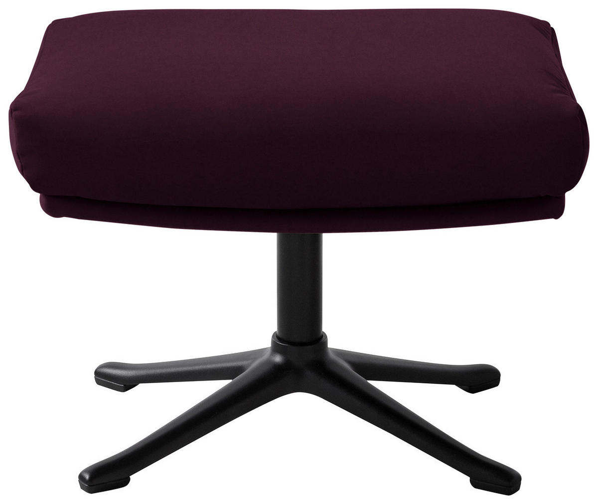 HOCKER in Textil Brombeere  - Brombeere/Schwarz, Design, Textil/Metall (51/37/41cm) - home24