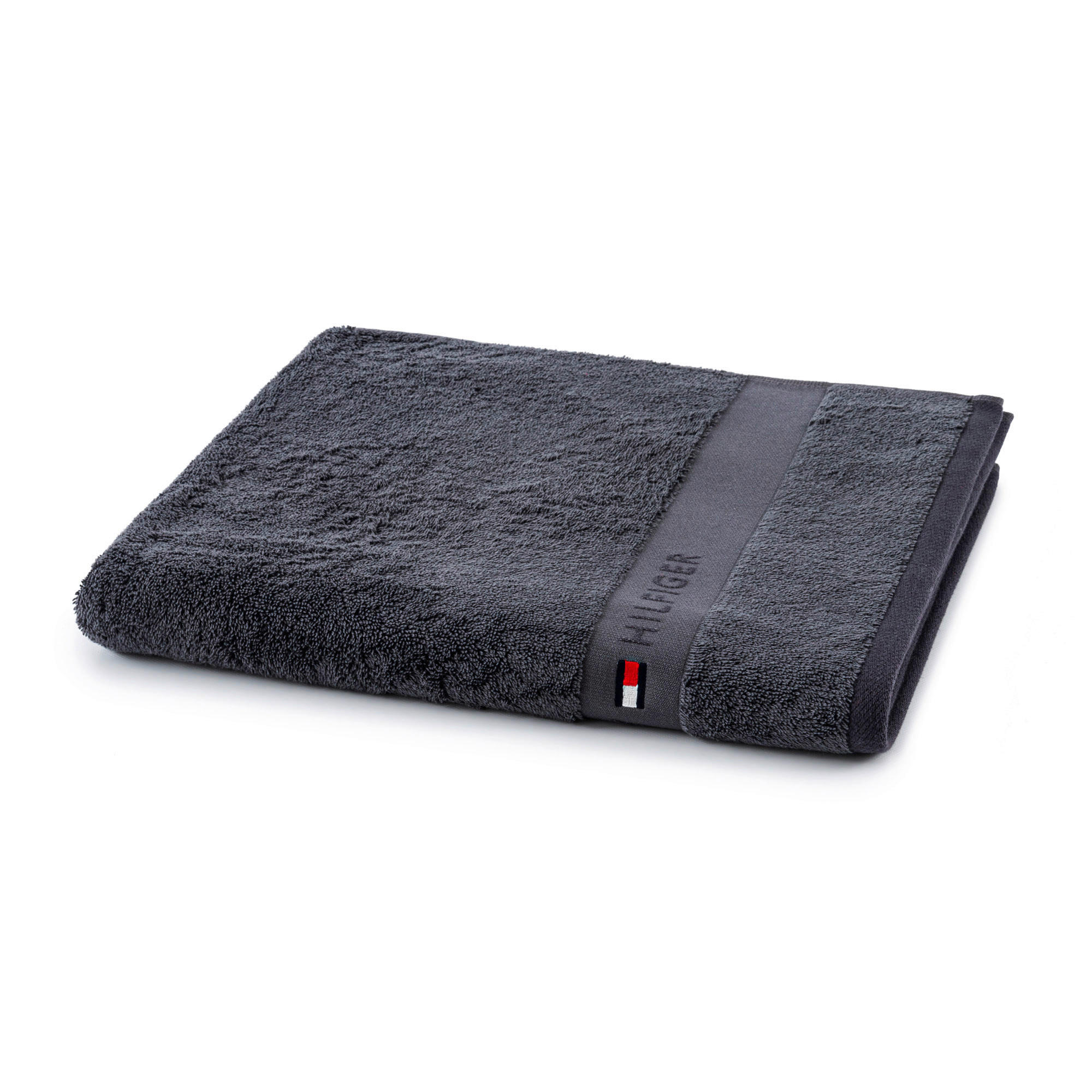 DUSCHTUCH Plain 70/140 cm  - Dunkelgrau, Basics, Textil (70/140cm) - Tommy Hilfiger