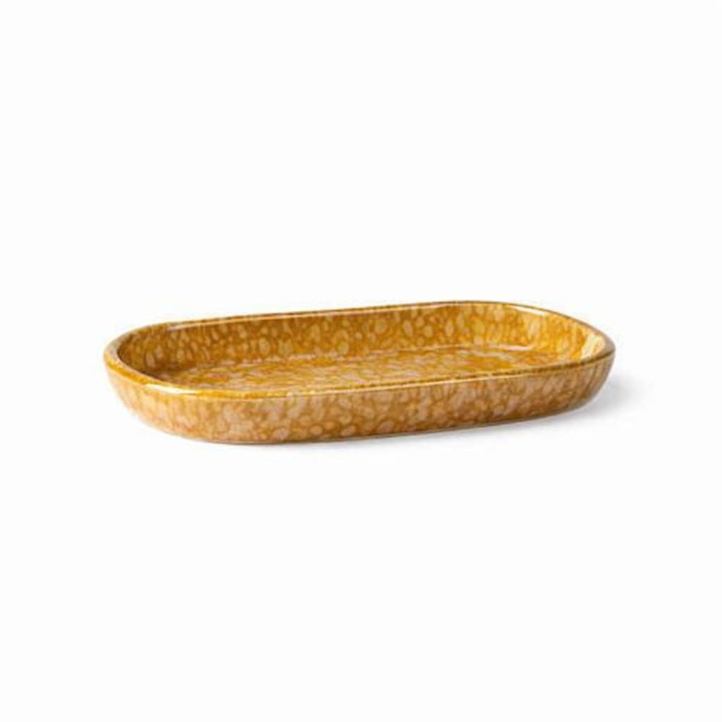 SERVIERPLATTE ALPENGLÜHEN  - Dunkelgelb/Weiß, Basics, Keramik (35/21,5/4,5cm) - Gipfelstück