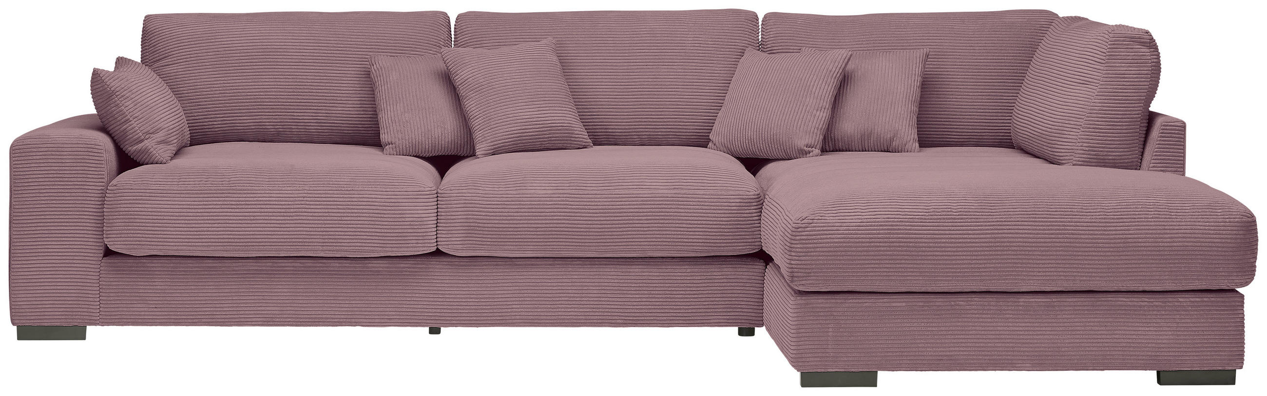 ECKSOFA Flieder Cord  - Flieder/Schwarz, Design, Kunststoff/Textil (340/205cm) - Lomoco