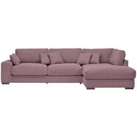 ECKSOFA in Cord Flieder  - Flieder/Schwarz, Design, Kunststoff/Textil (340/205cm) - Lomoco