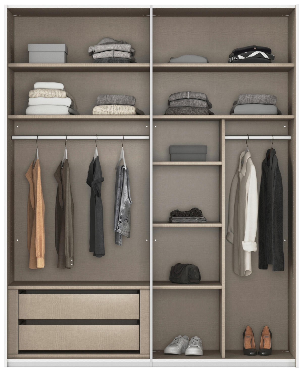 SCHWEBETÜRENSCHRANK 162/223/68 cm 2-türig Schwarz, Champagner  - Champagner/Alufarben, KONVENTIONELL, Glas/Holzwerkstoff (162/223/68cm) - Novel