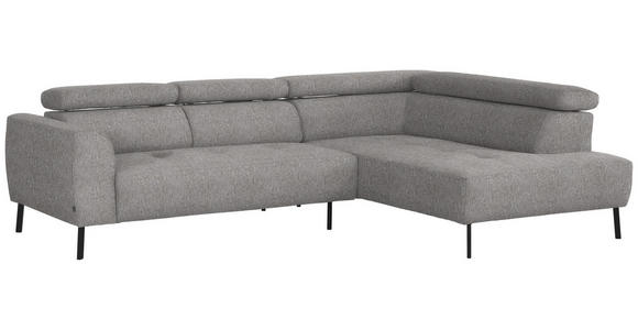 ECKSOFA in Webstoff Taupe 280/205 cm - Taupe/Schwarz, Design, Textil/Metall (280/205cm) - Xora