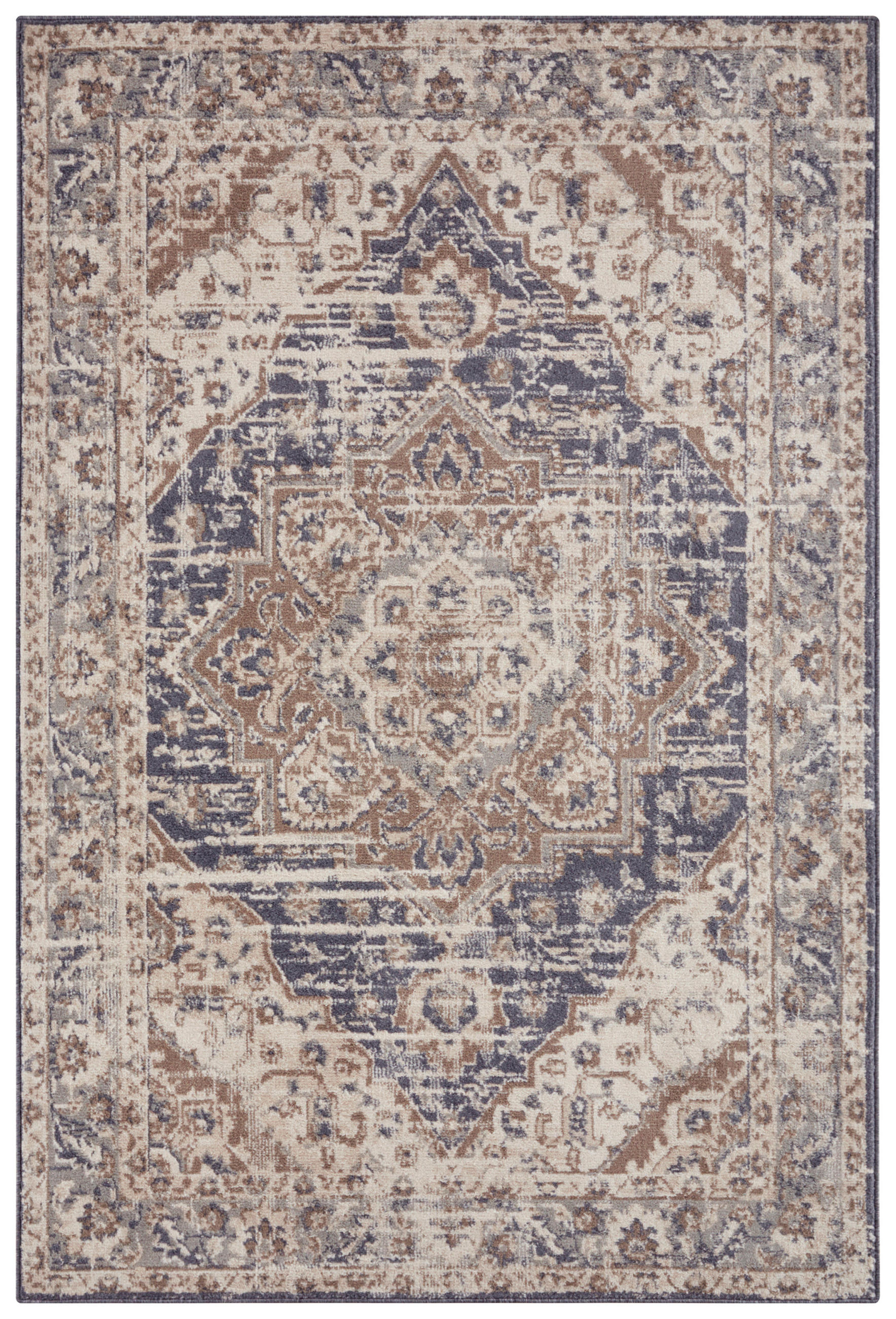 FLACHWEBETEPPICH 80/120 cm Terrain Blau, Creme  - Blau/Creme, Design, Kunststoff/Textil (80/120cm)