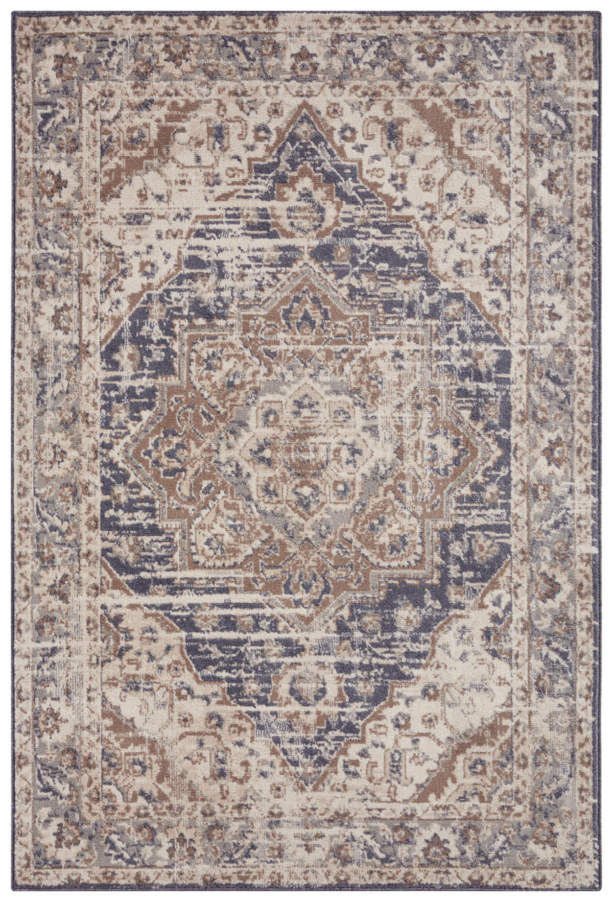 FLACHWEBETEPPICH 120/170 cm Terrain Blau, Creme  - Blau/Creme, Design, Kunststoff/Textil (120/170cm)