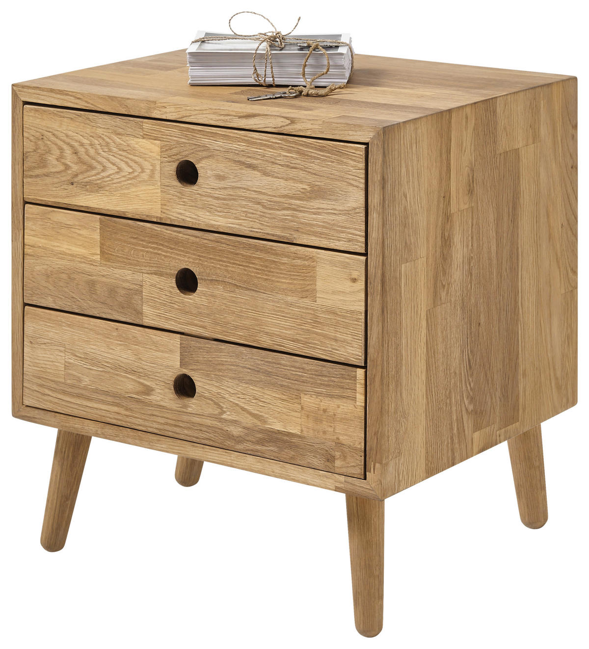 NACHTSCHRANK 42/45/35 cm Eiche massiv  - Eichefarben, Natur, Holz (42/45/35cm)