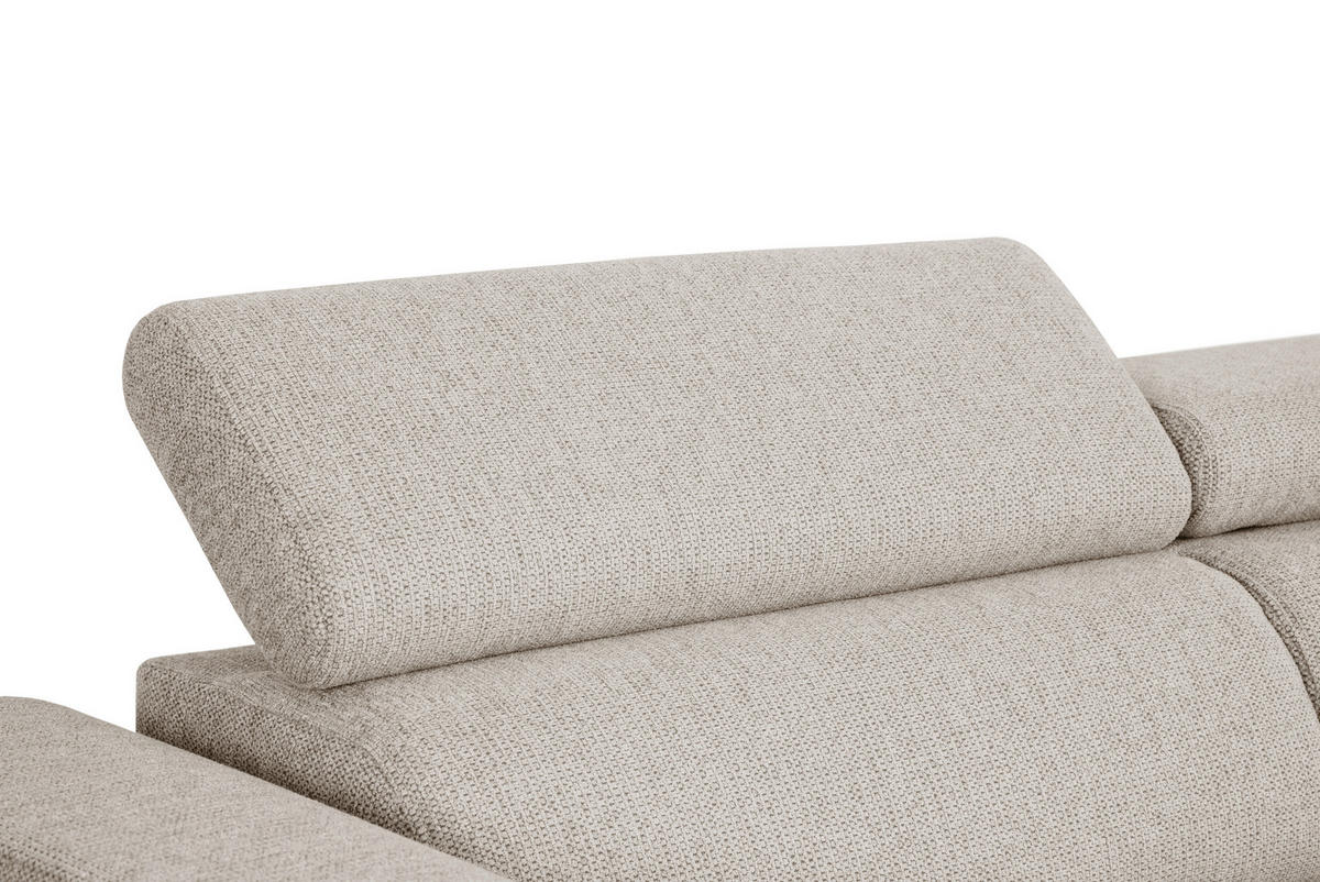 ECKSOFA in Struktur Greige  - Greige/Schwarz, Design, Kunststoff/Textil (205/284cm) - MID.YOU