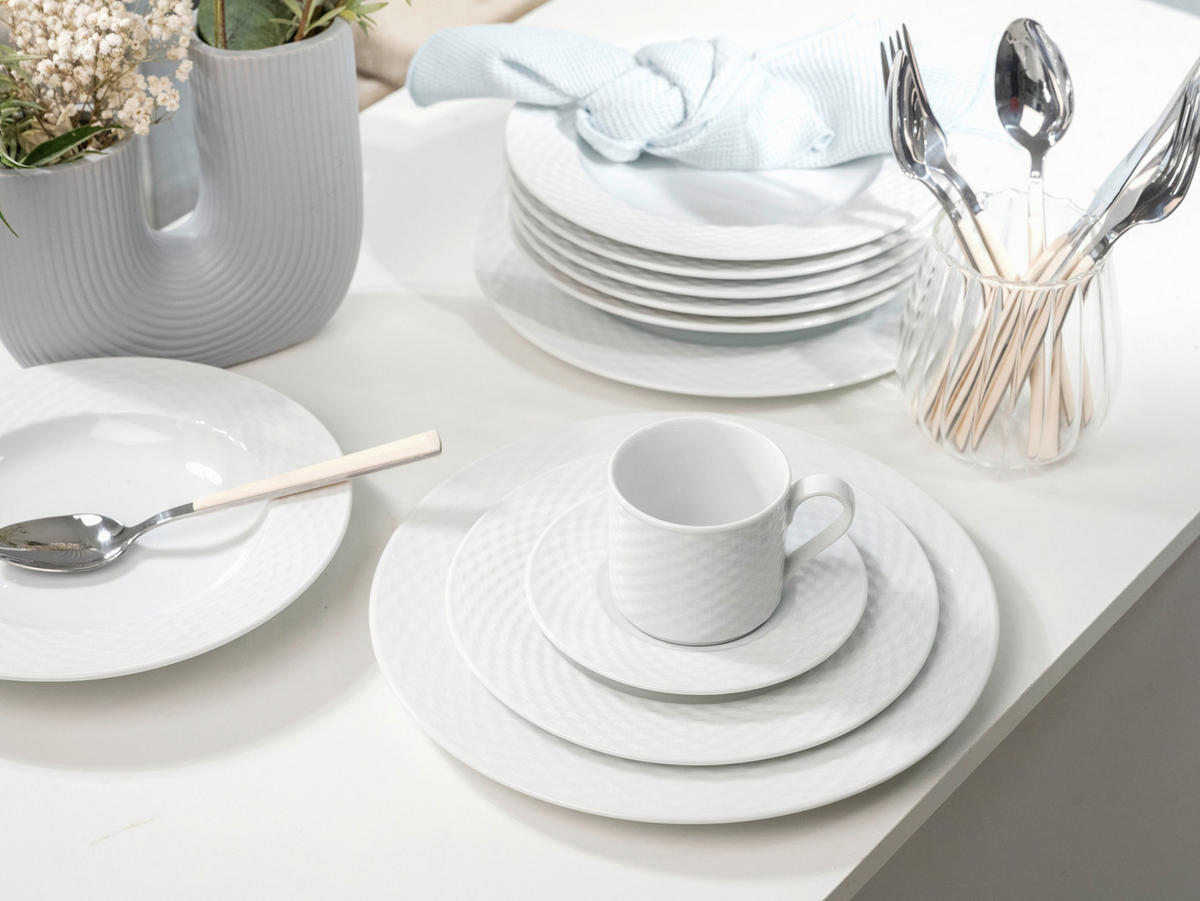 KOMBISERVICE Weiß Polo weiss 30-teilig 6 Personen  - Weiß, Basics, Keramik - Creatable