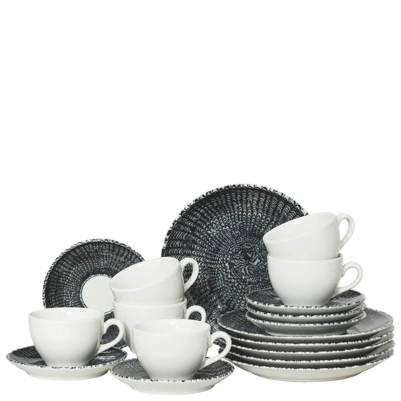 KAFFEESET Dunkelblau Sandora - Darkblue 18-teilig  - Dunkelblau, Trend, Keramik (35/35/25,5cm) - Thomas