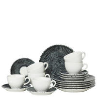KAFFEESET Dunkelblau Sandora - Darkblue 18-teilig  - Dunkelblau, Trend, Keramik (35/35/25,5cm) - Thomas