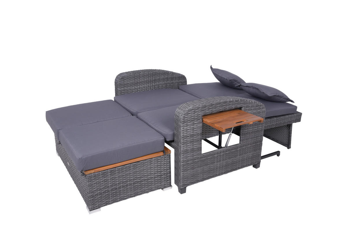 LOUNGEGARNITUR   116/95/118 cm Akazie massiv Stahl  - Dunkelgrau/Anthrazit, Basics, Holz/Kunststoff (116/95/118cm) - Gardenson