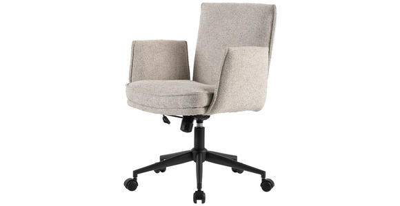 DREHSTUHL Webstoff Creme, Schwarz - Creme/Schwarz, Design, Kunststoff/Textil (63/88/95,5/65,5cm) - Venda