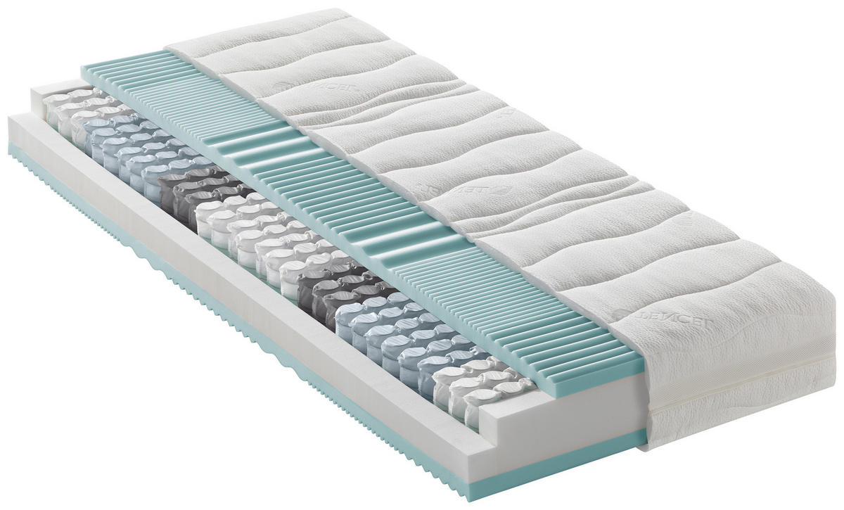 TAŠTIČKOVÝ MATRAC, 90/200 cm - biela, Basics, textil (90/200cm) - Novel