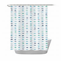 DUSCHVORHANG SANTORINI 180/200 cm  - Blau, Basics, Textil (180/200cm) - Spirella