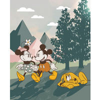 FOTOTAPETE MICKEY&MINNIE NATURE  - Grün, Design, Textil (200/250cm) - Disney