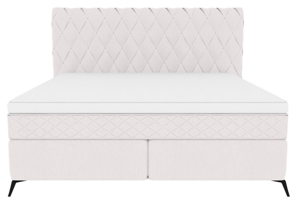 BOXSPRINGBETT 160/200 cm  in Greige  - Greige/Schwarz, Konventionell, Textil/Metall (160/200cm) - Carryhome