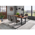 SCHWINGSTUHL  in Stahl Mikrofaser  - Schwarz/Grau, Design, Textil/Metall (46/95/62,5cm) - Cantus