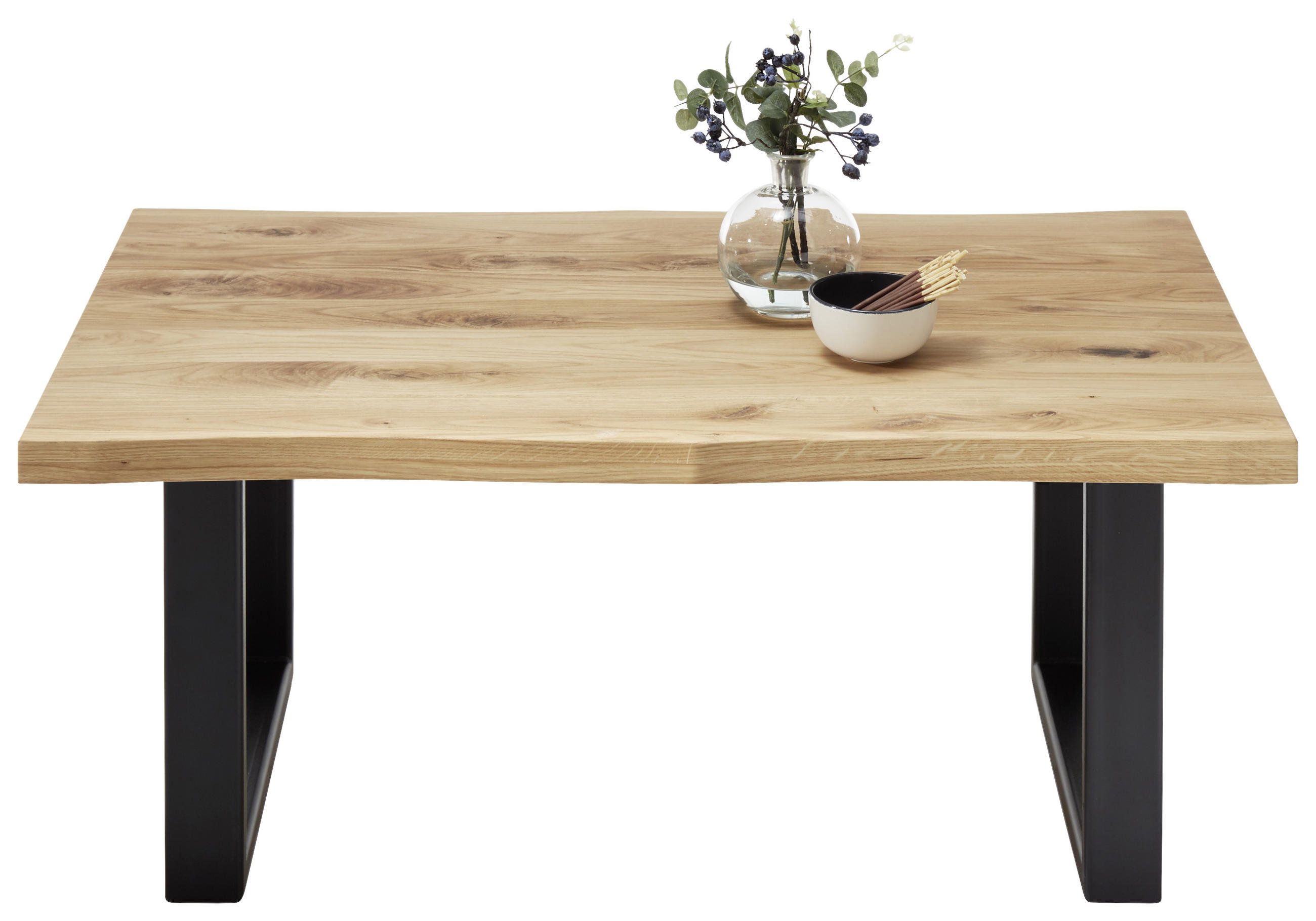 KONFERENČNÝ STOLÍK, čierna, farba duba, drevo, kov, 110/70/45 cm - čierna/farba duba, Design, kov/drevo (110/70/45cm) - Valnatura