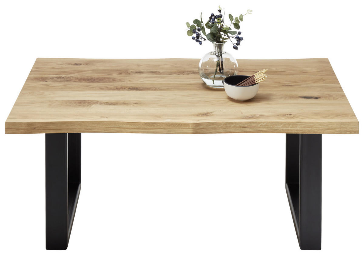KONFERENČNÝ STOLÍK, čierna, farba duba, drevo, kov, 110/70/45 cm - čierna/farba duba, Design, kov/drevo (110/70/45cm) - Valnatura