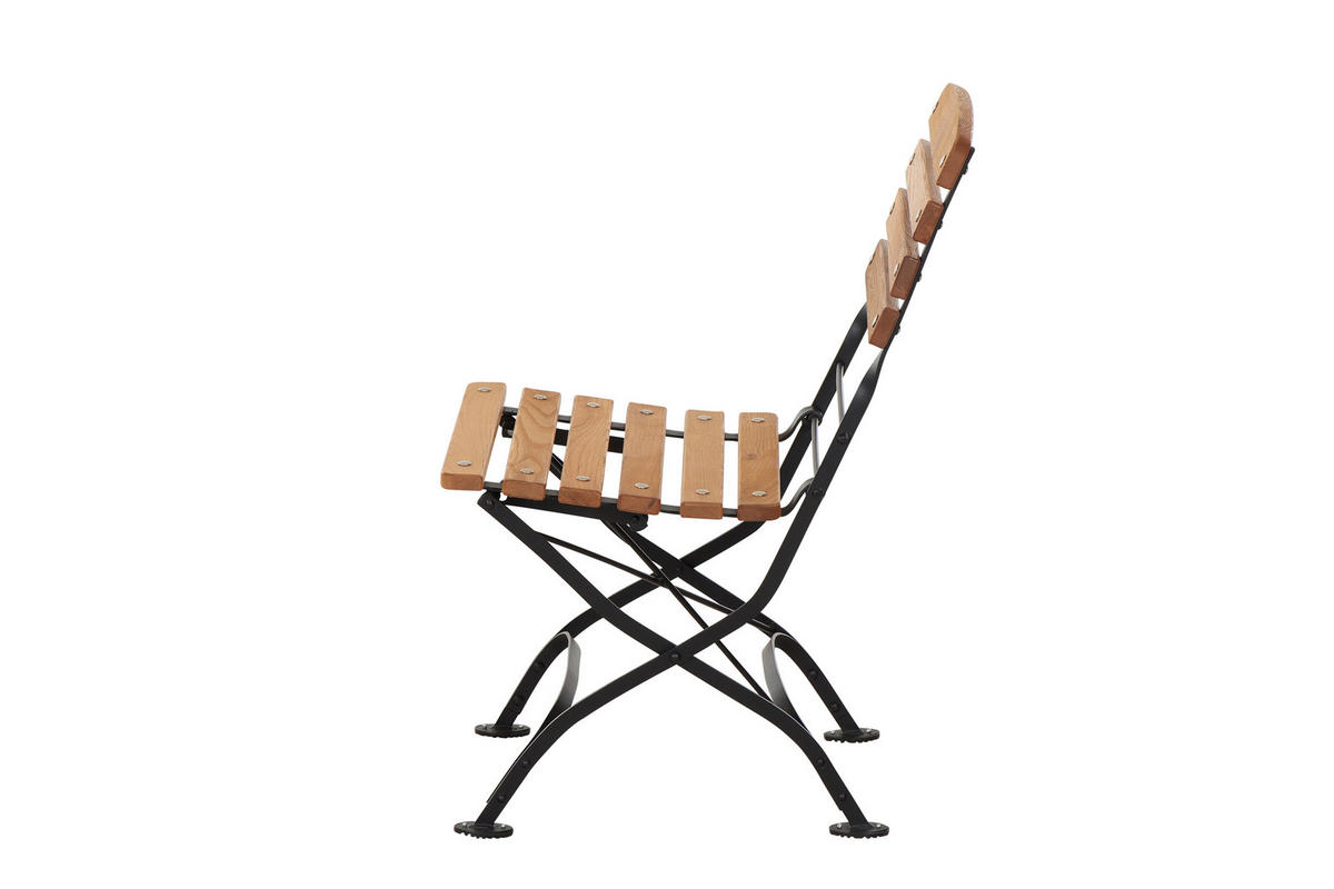 GARTENKLAPPSTUHL Robinie Stahl Schwarz, Robinienfarben  - Robinienfarben/Schwarz, KONVENTIONELL, Holz/Metall (60/87/57cm) - Siena Garden