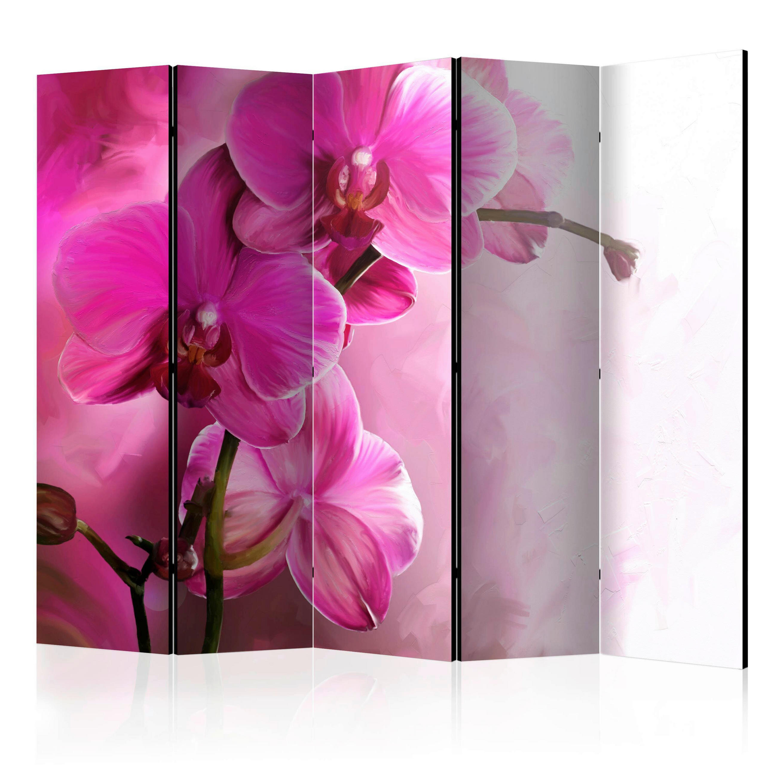 PARAVENT mit 5  Flügel - Pink, Basics, Holz/Textil (225/172/3cm) - artgeist