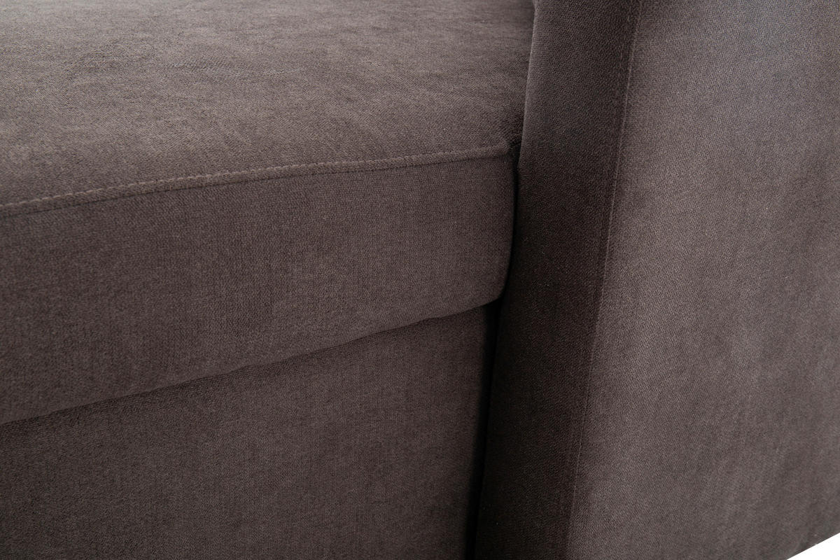 WOHNLANDSCHAFT Dunkelgrau Webstoff  - Dunkelgrau/Schwarz, Design, Holz/Kunststoff (264/88/135,5cm) - Ti'me
