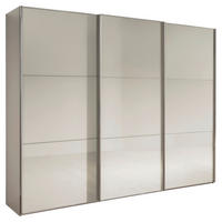 SCHWEBETÜRENSCHRANK 225/236/67 cm 3-türig Champagner  - Chromfarben/Champagner, MODERN, Glas/Holzwerkstoff (225/236/67cm) - Chameo
