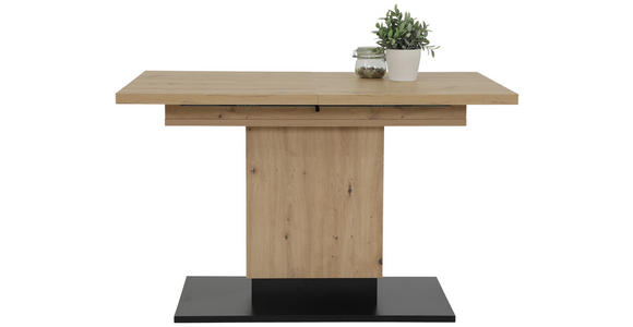 ESSTISCH in Holzwerkstoff 120-180/80/76 cm - Schwarz/Eiche Artisan, KONVENTIONELL, Holzwerkstoff (120-180/80/76cm) - Carryhome