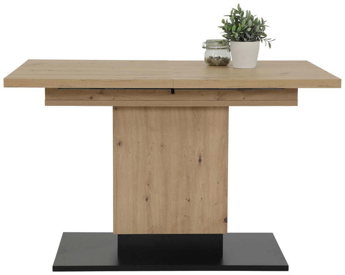 ESSTISCH in Holzwerkstoff 120-180/80/76 cm  - Schwarz/Eiche Artisan, KONVENTIONELL, Holzwerkstoff (120-180/80/76cm) - Carryhome